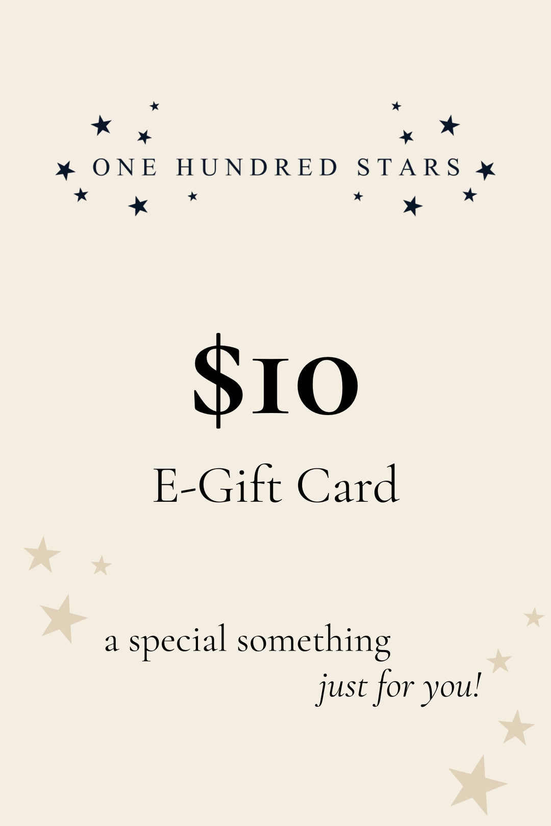 One Hundred Stars $10 E-Gift Card