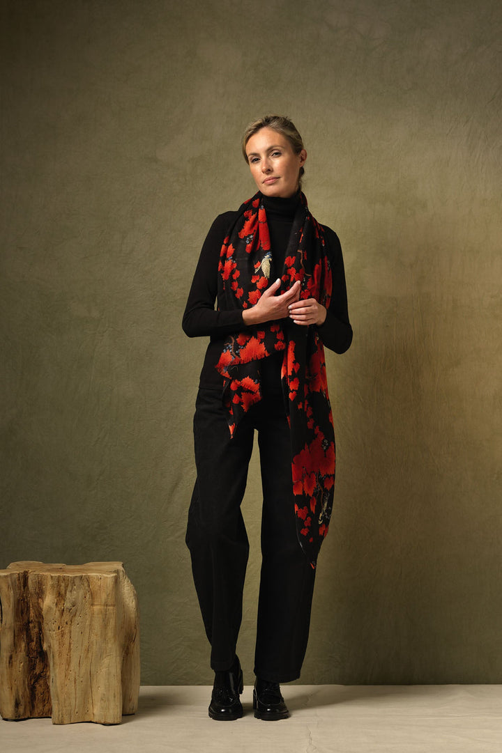 Acer Black Wool Scarf