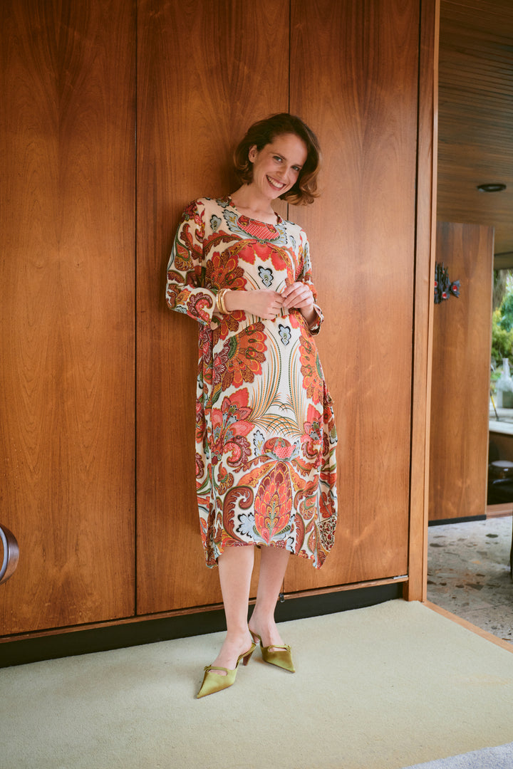 Fiesta Orange Asymmetric Dress