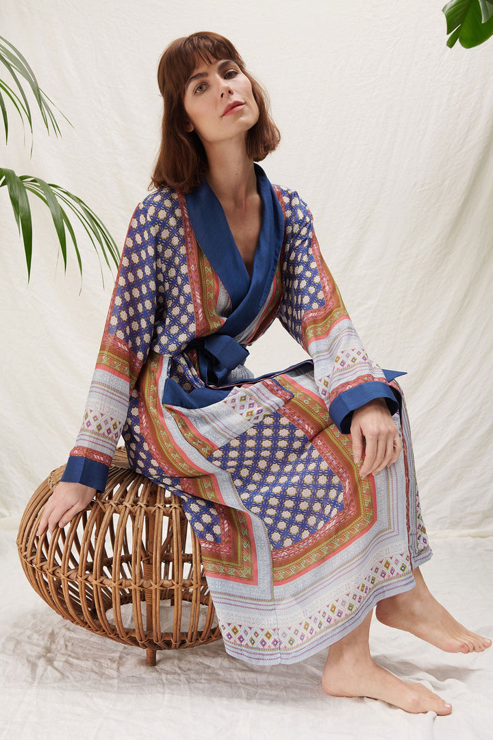 Moorish print dressing gown by one hundred stars