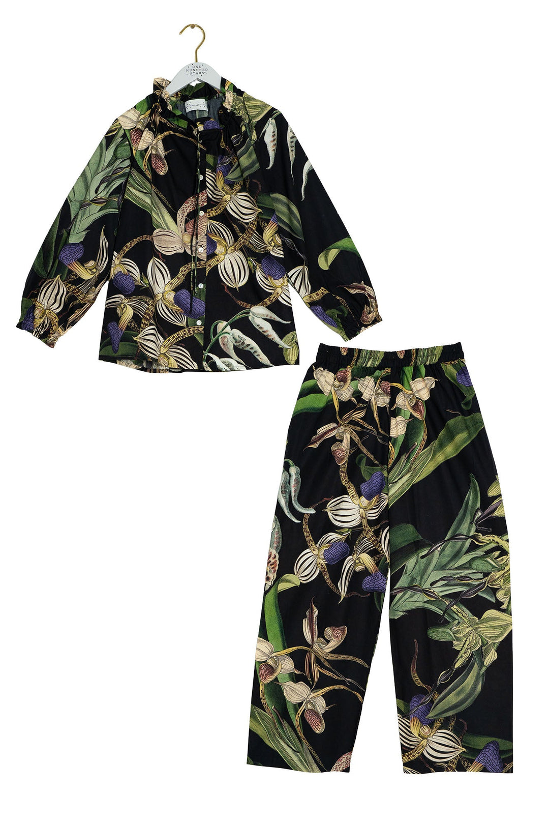 Orchid Black Poplin Pyjama Set