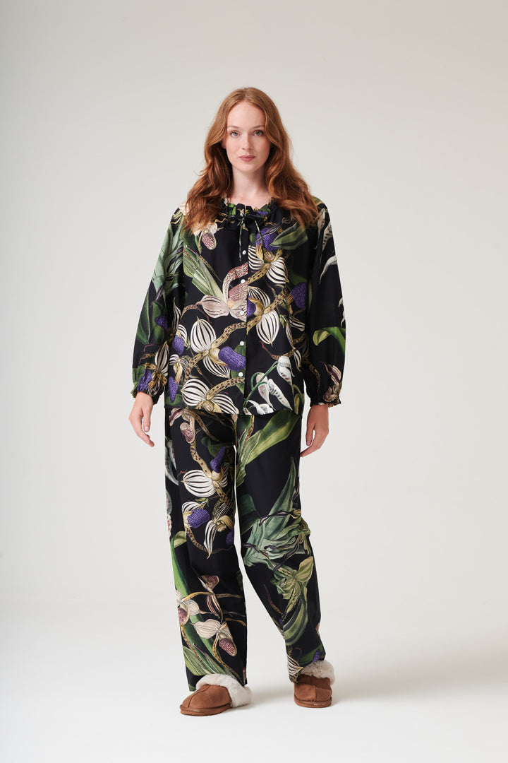 Orchid Black Poplin Pyjama Set