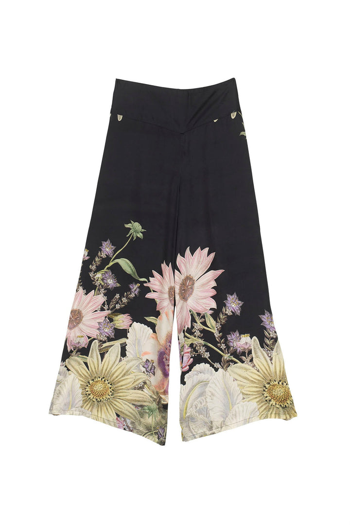 Daisy Black Satin Palazzo Pant