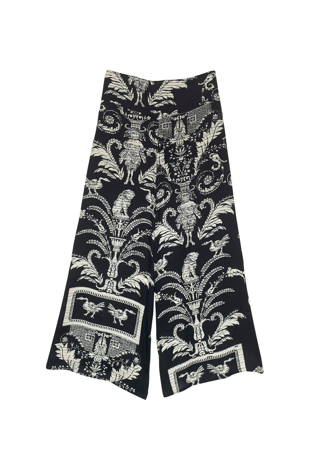 Vintage Damask Black Palazzo Pant