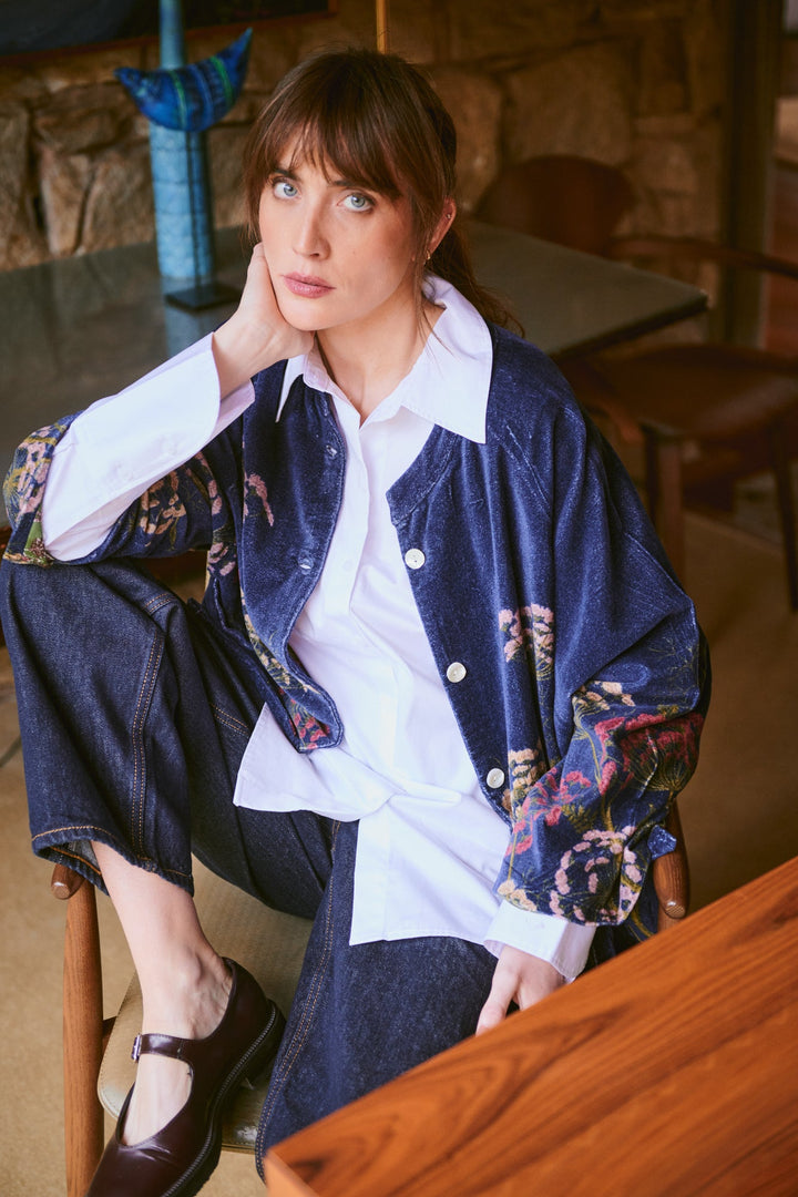 Parsley Seed Navy Velvet Jacket