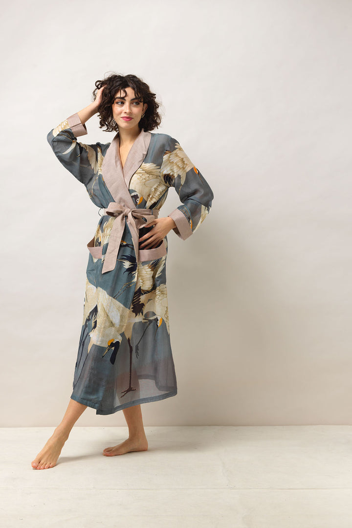 Stork Slate Gown