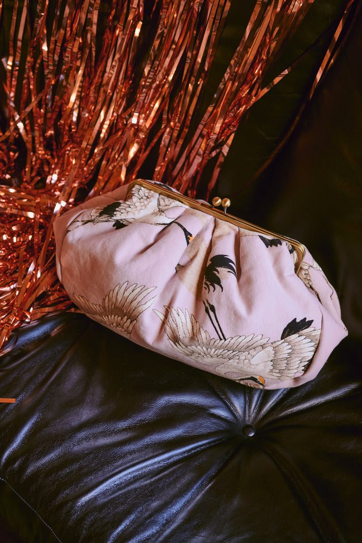 Stork Plaster Pink Kiss Lock Clutch Bag
