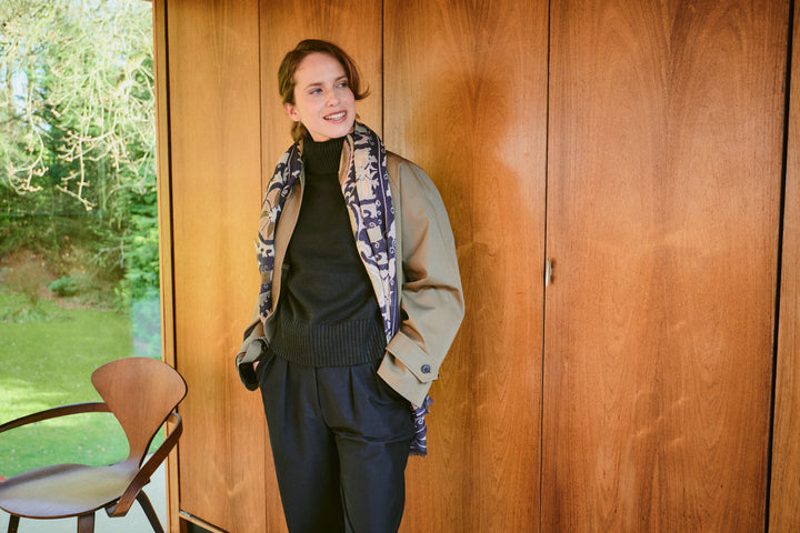Susani Charcoal Wool Scarf