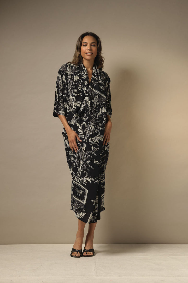 Vintage Damask Black Rachel Dress