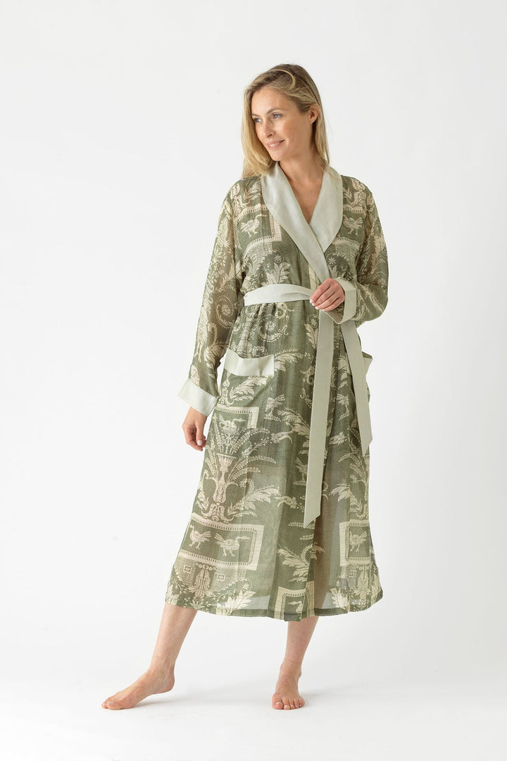 Vintage Damask Sage Gown