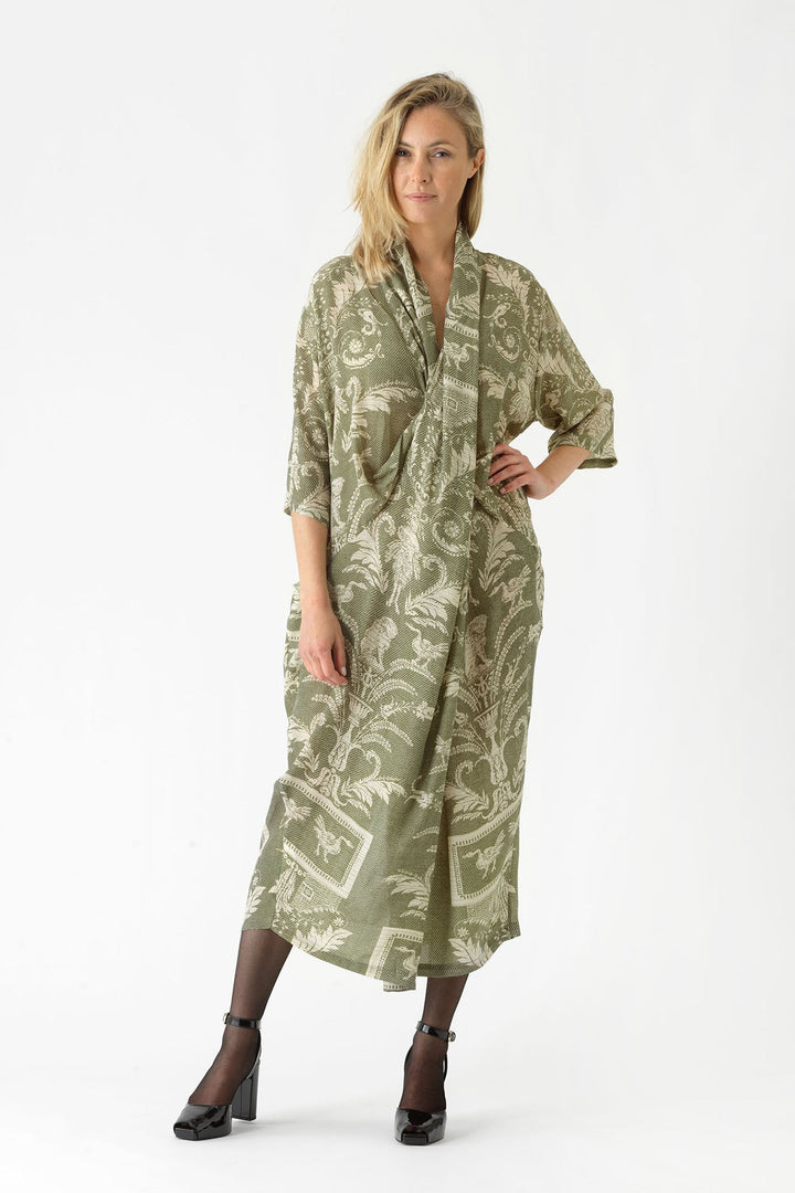 Vintage Damask Sage Rachel Dress