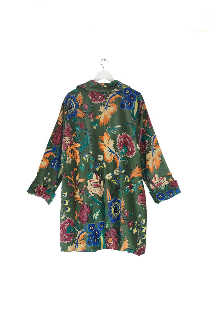 Flower Vase Green Velvet Boyfriend Jacket