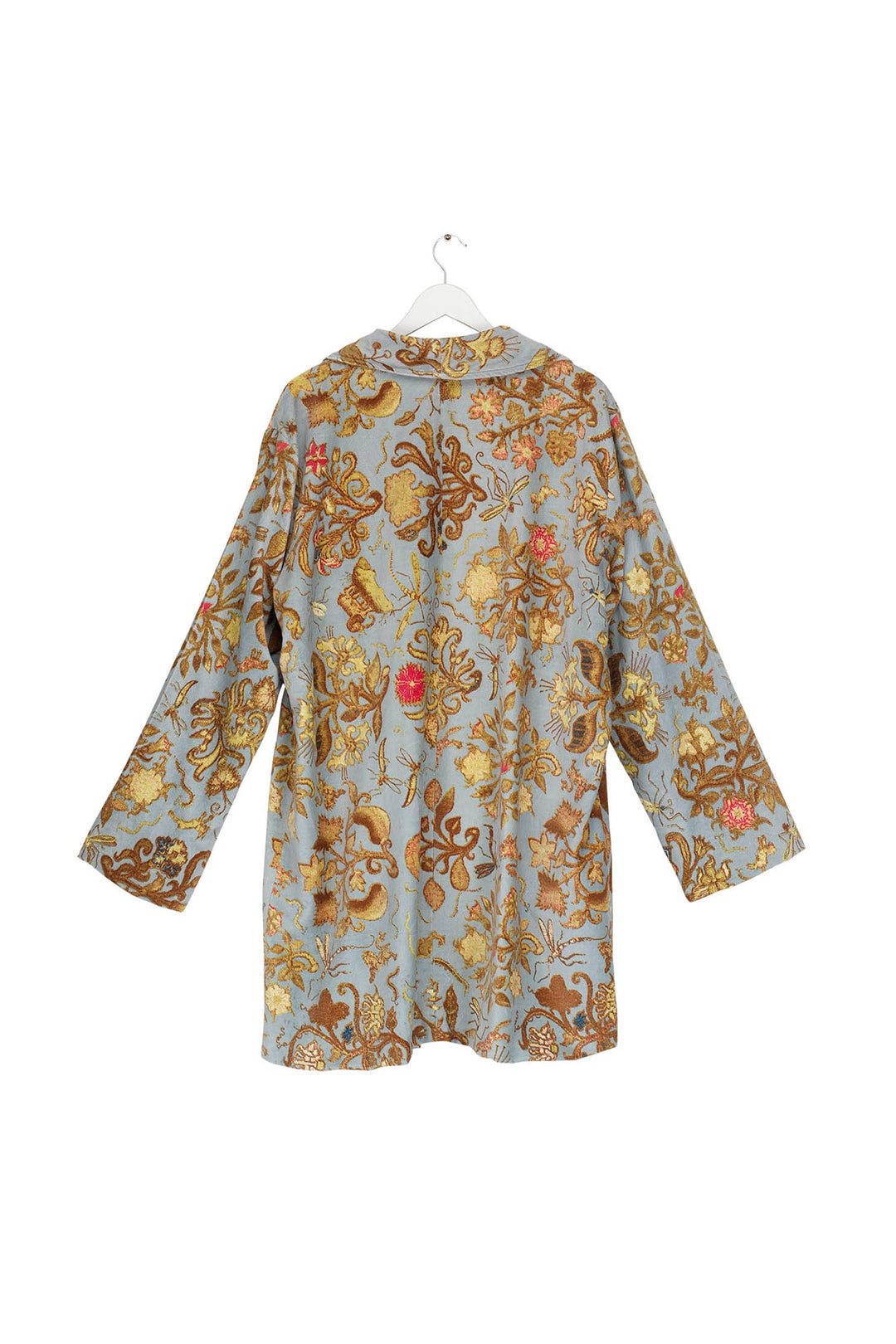 Tudor Rose Grey Velvet Boyfriend Jacket