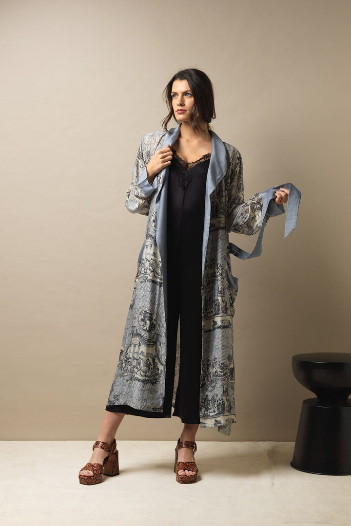 Ancient Columns Charcoal Gown