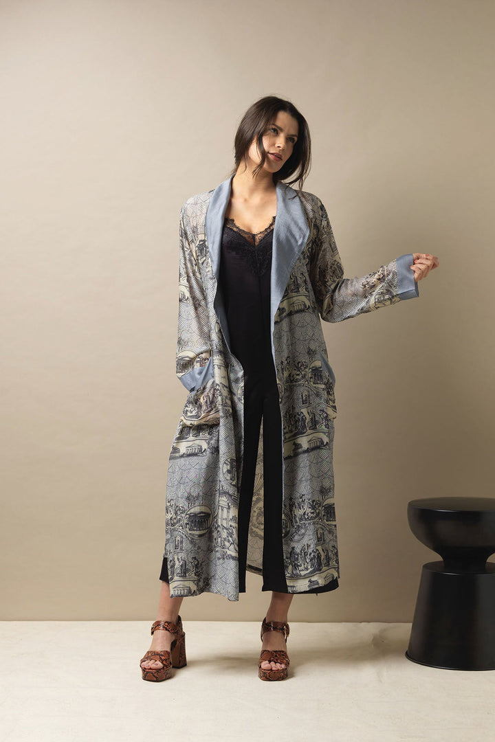 Ancient Columns Charcoal Gown