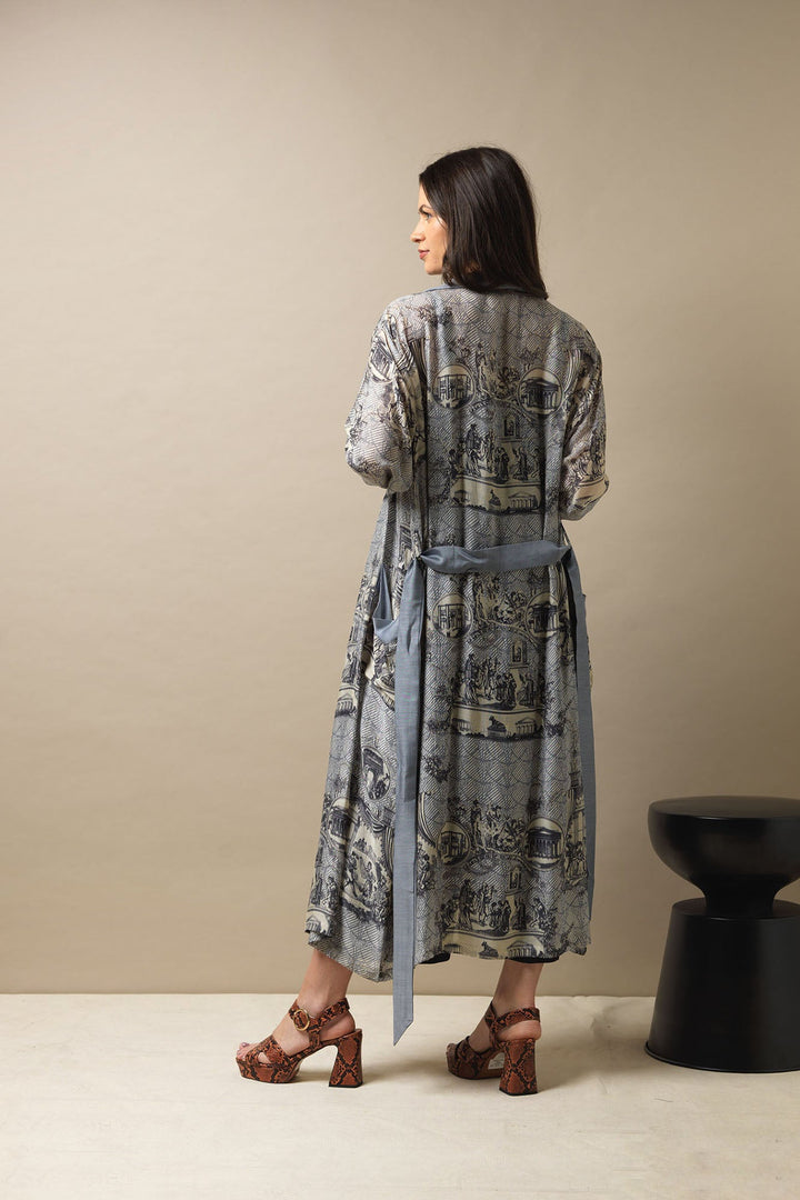 Ancient Columns Charcoal Gown