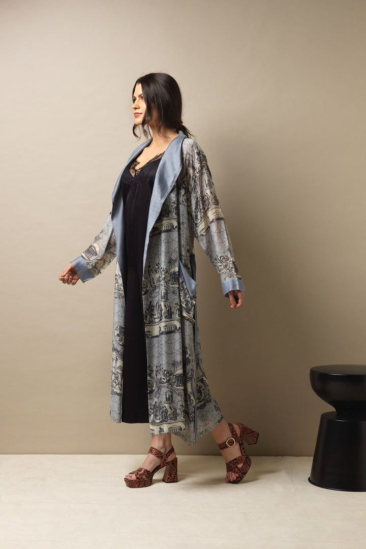 Ancient Columns Charcoal Gown