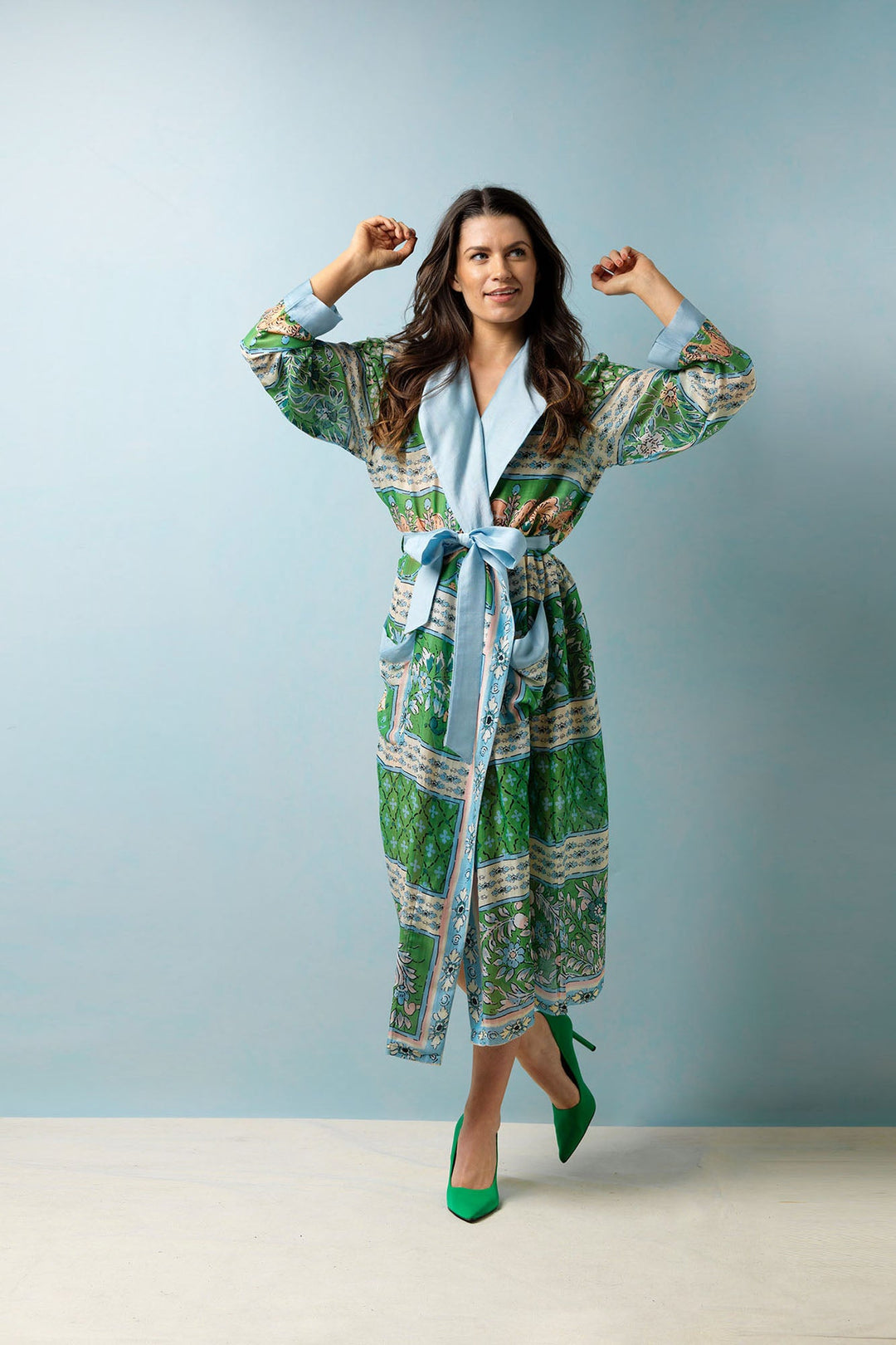Folk Flowers Green Gown