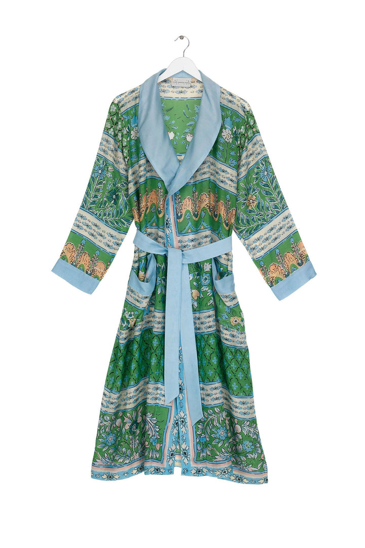 Folk Flowers Green Gown