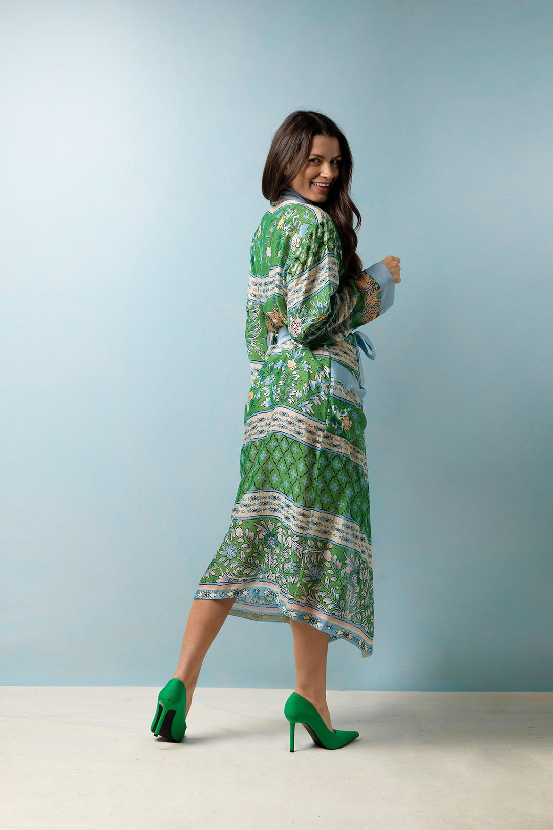 Folk Flowers Green Gown