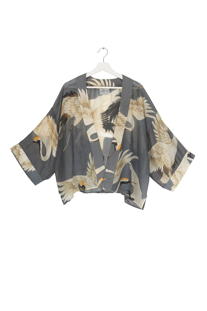 Storks and cranes have been a major art deco trend in both fashion and interiors and this kimono is perfect for anyone looking for something chic, stylish and in vouge! Made from a custom blend of modal and viscose which creates a silky lightweight material while having a more sustainable impact on the environment.