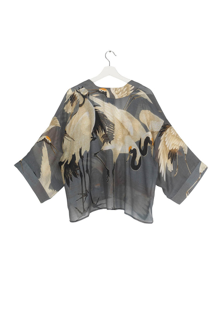 Storks and cranes have been a major art deco trend in both fashion and interiors and this kimono is perfect for anyone looking for something chic, stylish and in vouge! Made from a custom blend of modal and viscose which creates a silky lightweight material while having a more sustainable impact on the environment.