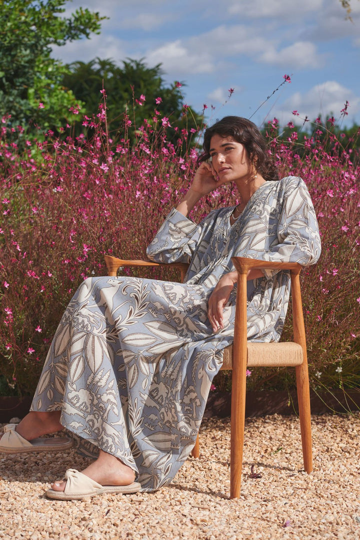 Sphinx Grey Pinch Pleat Dress