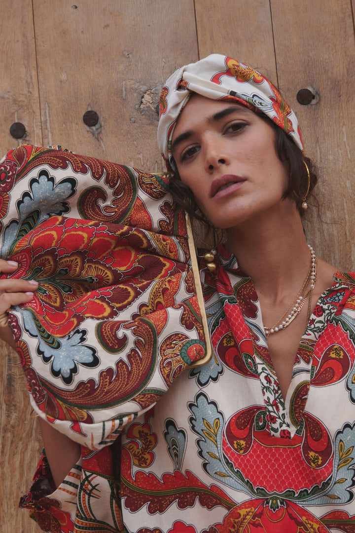 Fiesta Orange Kiss Lock Clutch Bag