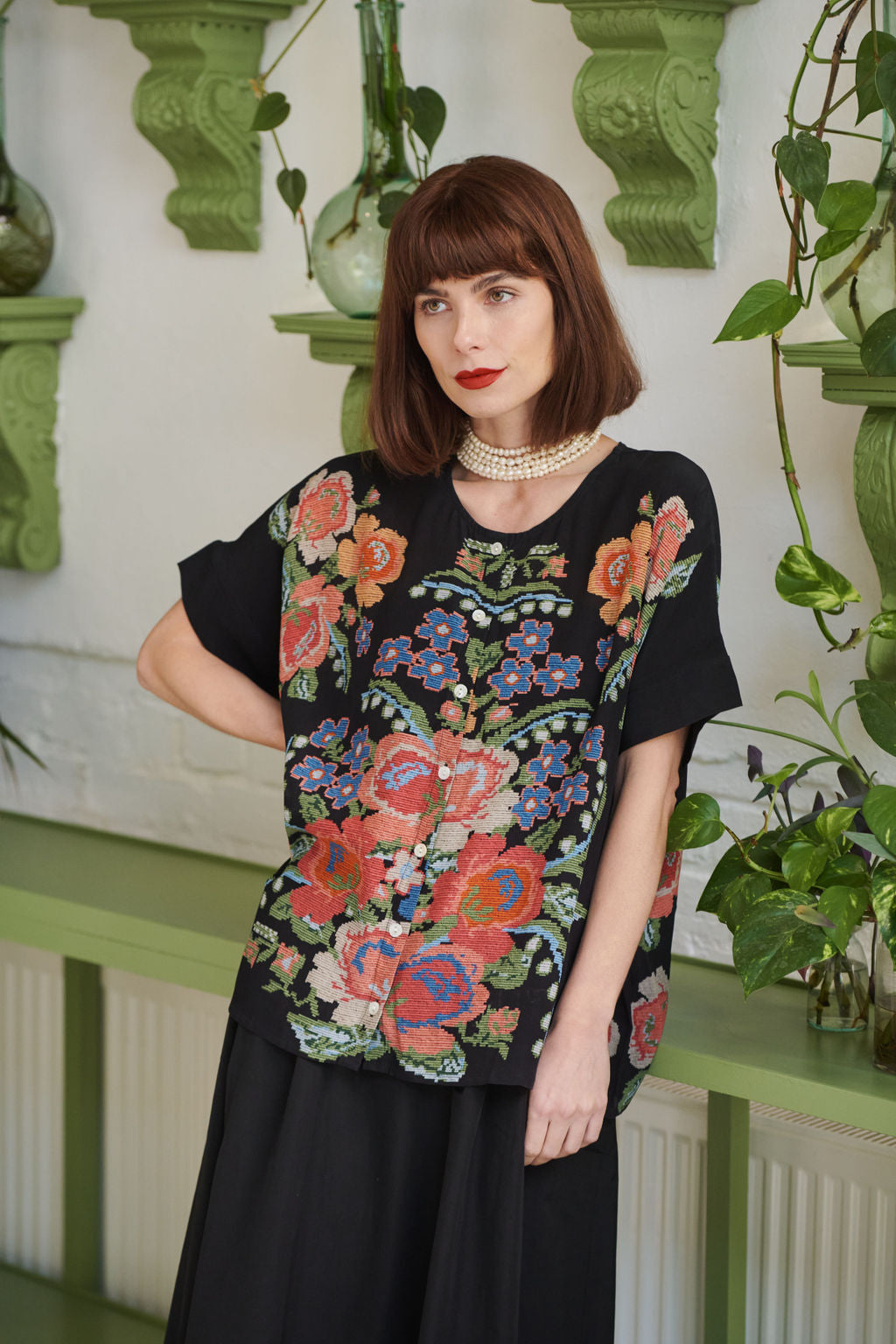 Woven Flower Tea Blouse – One Hundred Stars USA