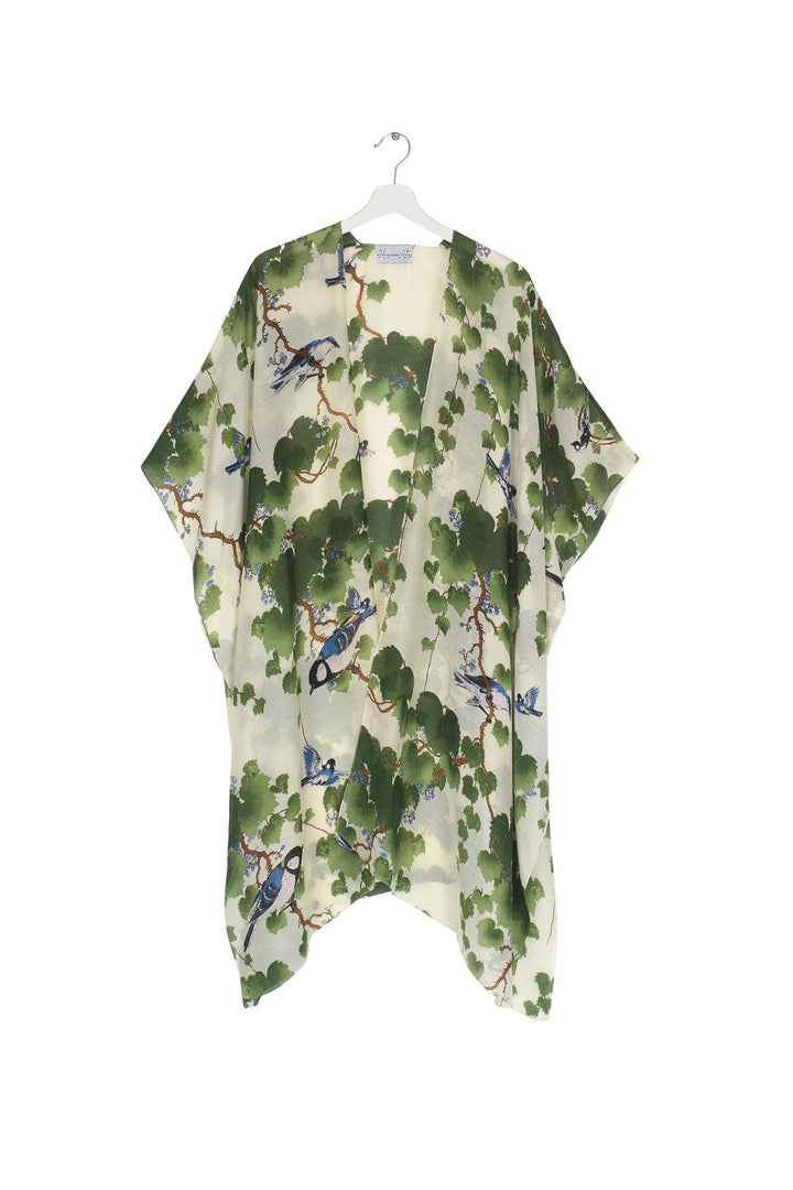 women's throwover shawl in acer green print by One Hundred Stars