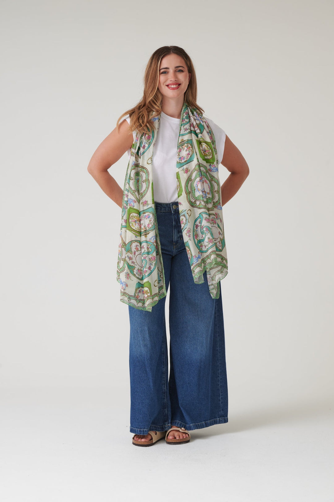 Afternoon Tea Green Scarf - One Hundred Stars