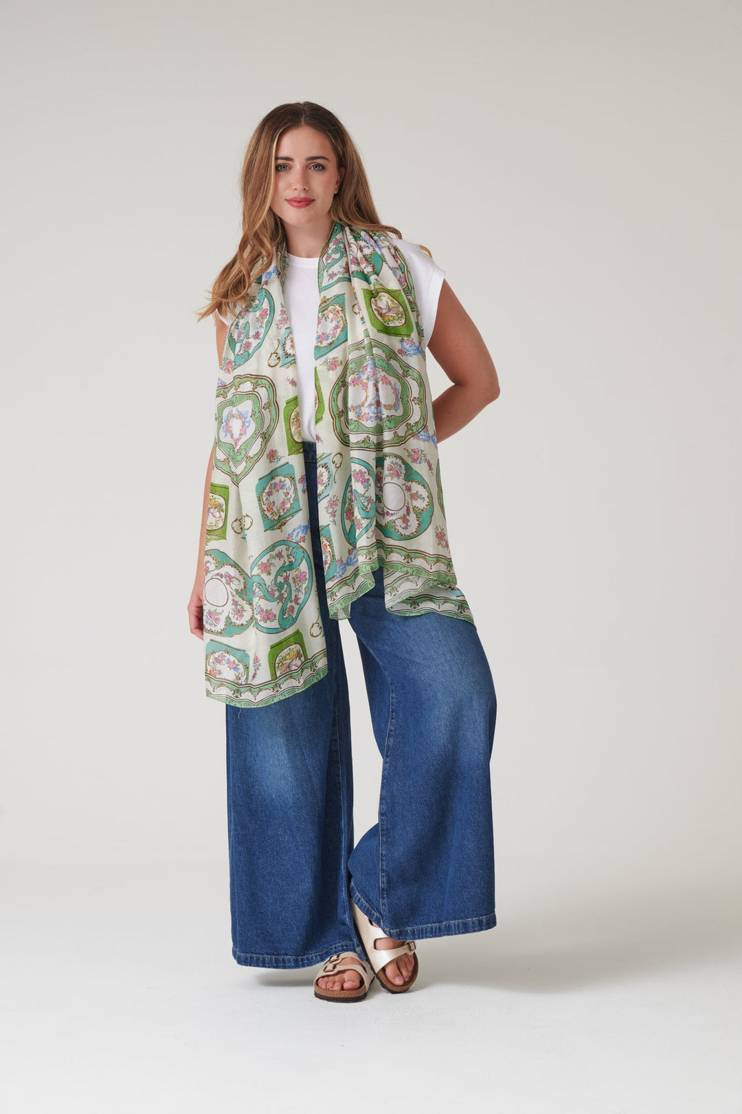 Afternoon Tea Green Scarf - One Hundred Stars