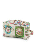 Afternoon Tea Green Cotton Wash Bag