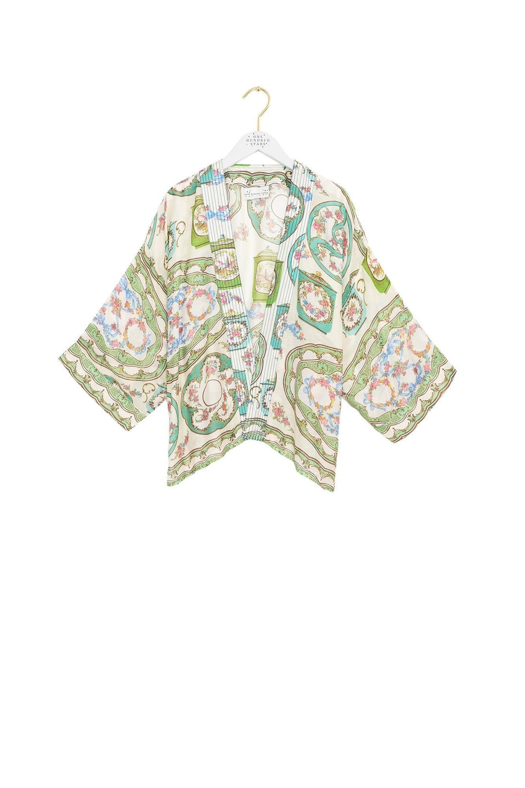 Afternoon Tea Green Kimono - One Hundred Stars