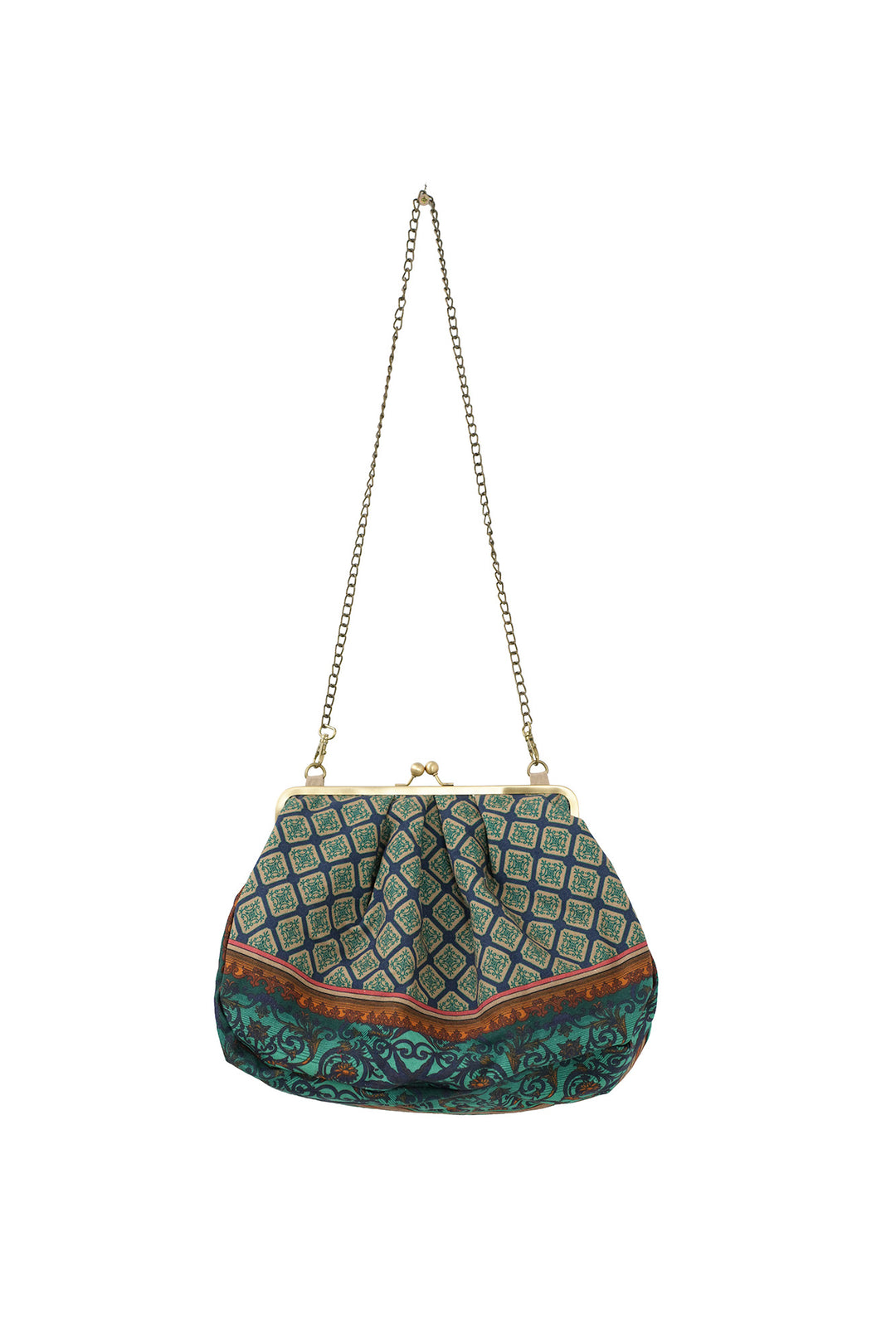 Amulet Emerald Kiss Lock Clutch Bag