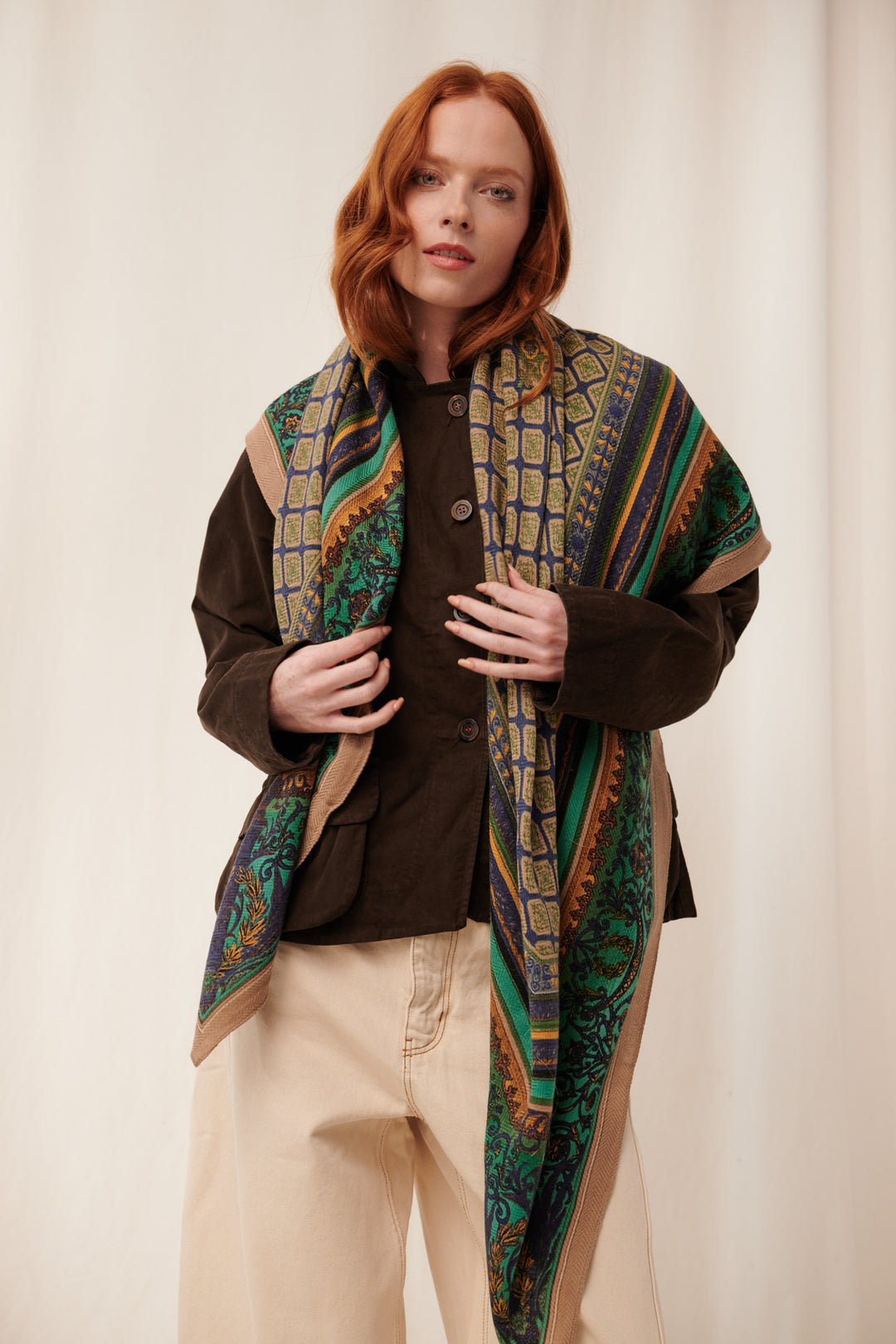 Amulet Emerald Square Wool Scarf