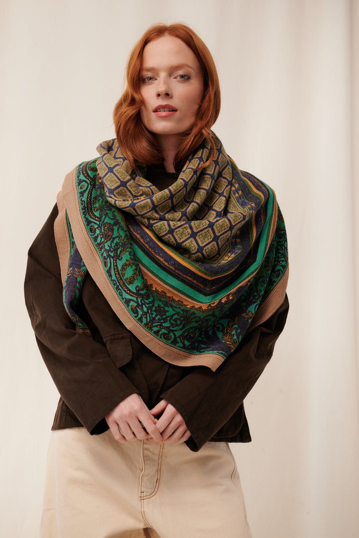 Amulet Emerald Square Wool Scarf