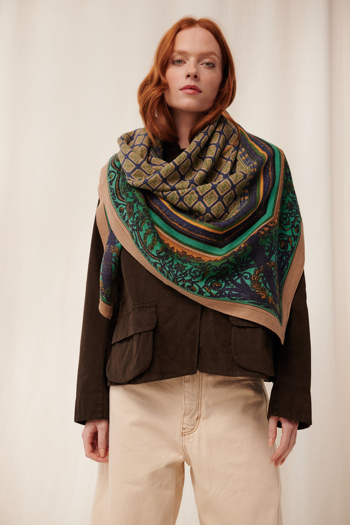 Amulet Emerald Square Wool Scarf
