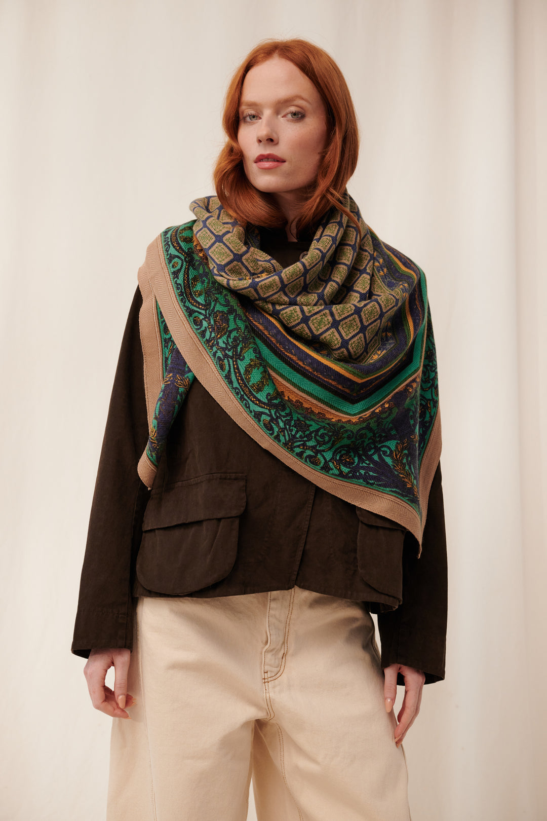 Amulet Emerald Square Wool Scarf