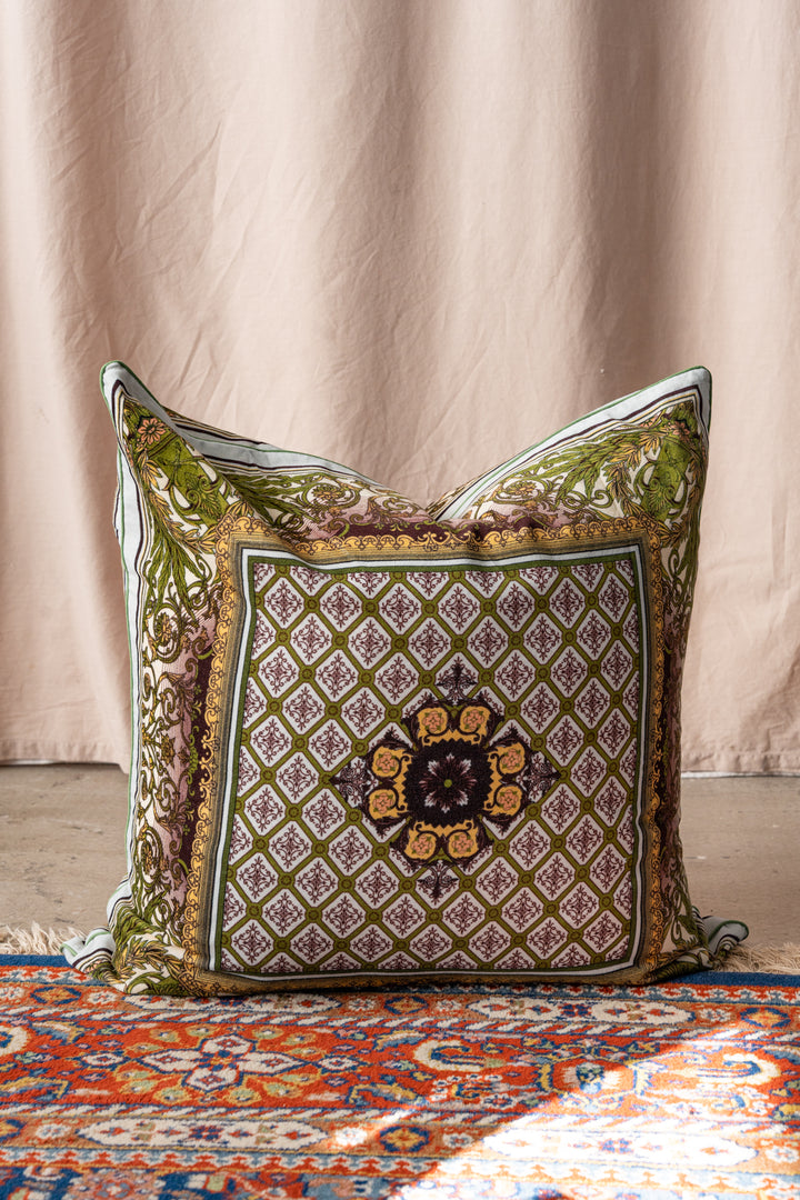 Amulet Green Velvet Cushion