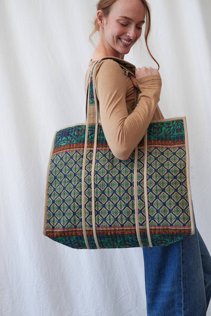 Amulet Emerald Canvas Quilted Tote Bag