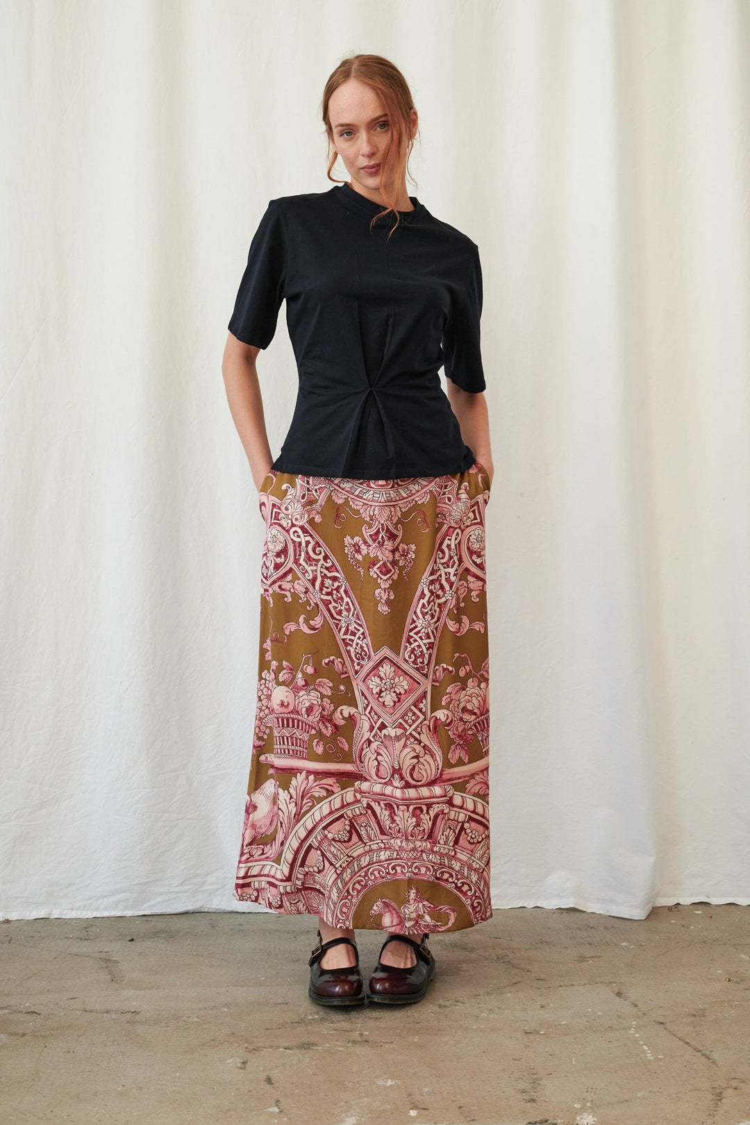 Angels Olive A-line Maxi Skirt