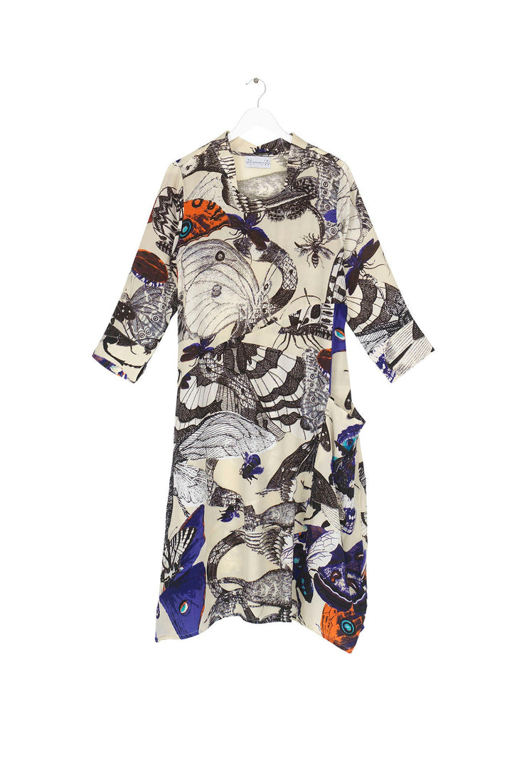 Butterflies Cobalt Asymmetric Dress - One Hundred Stars