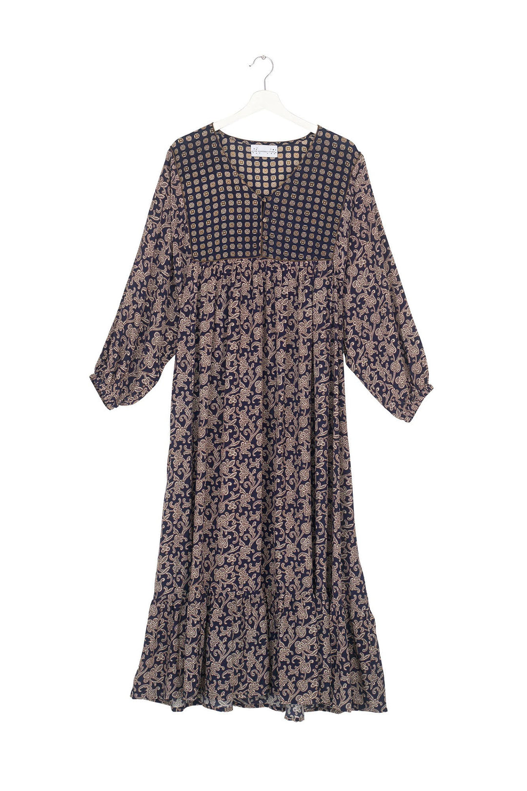 Floral Paisley Blue Boho Dress