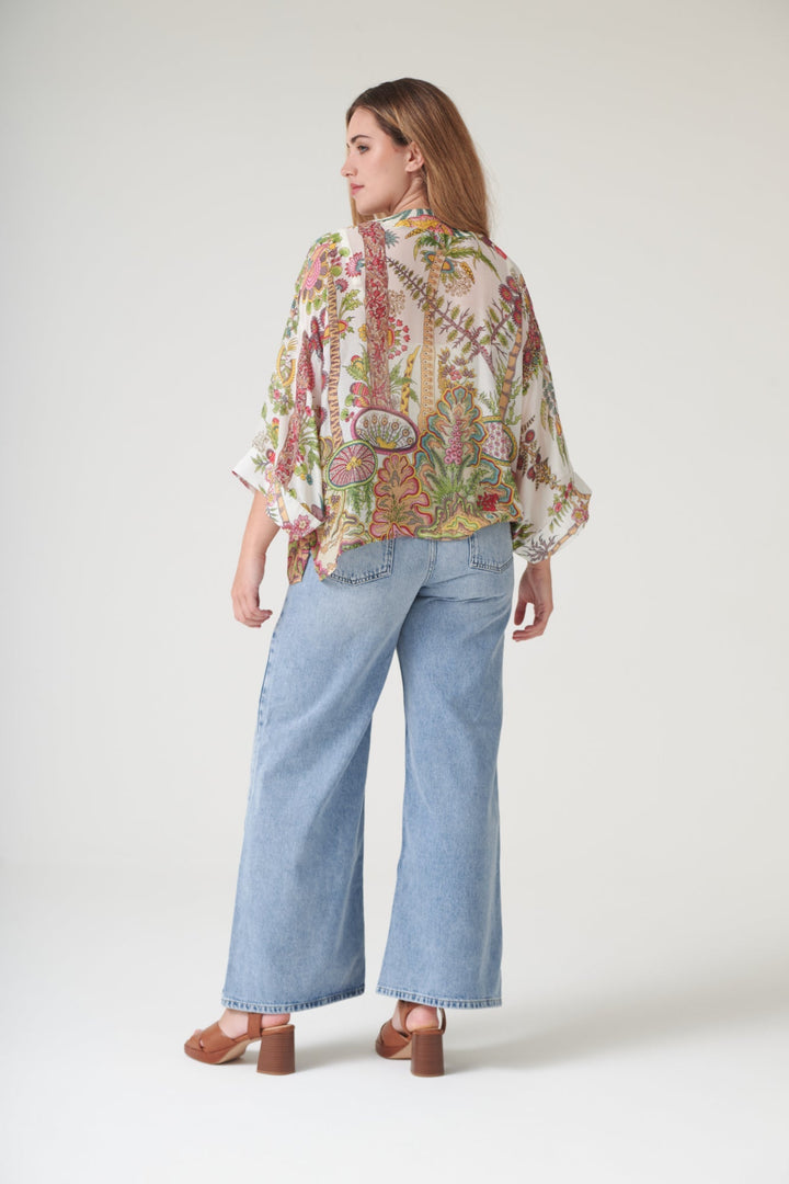 Boho Garden Ecru Kimono - One Hundred Stars
