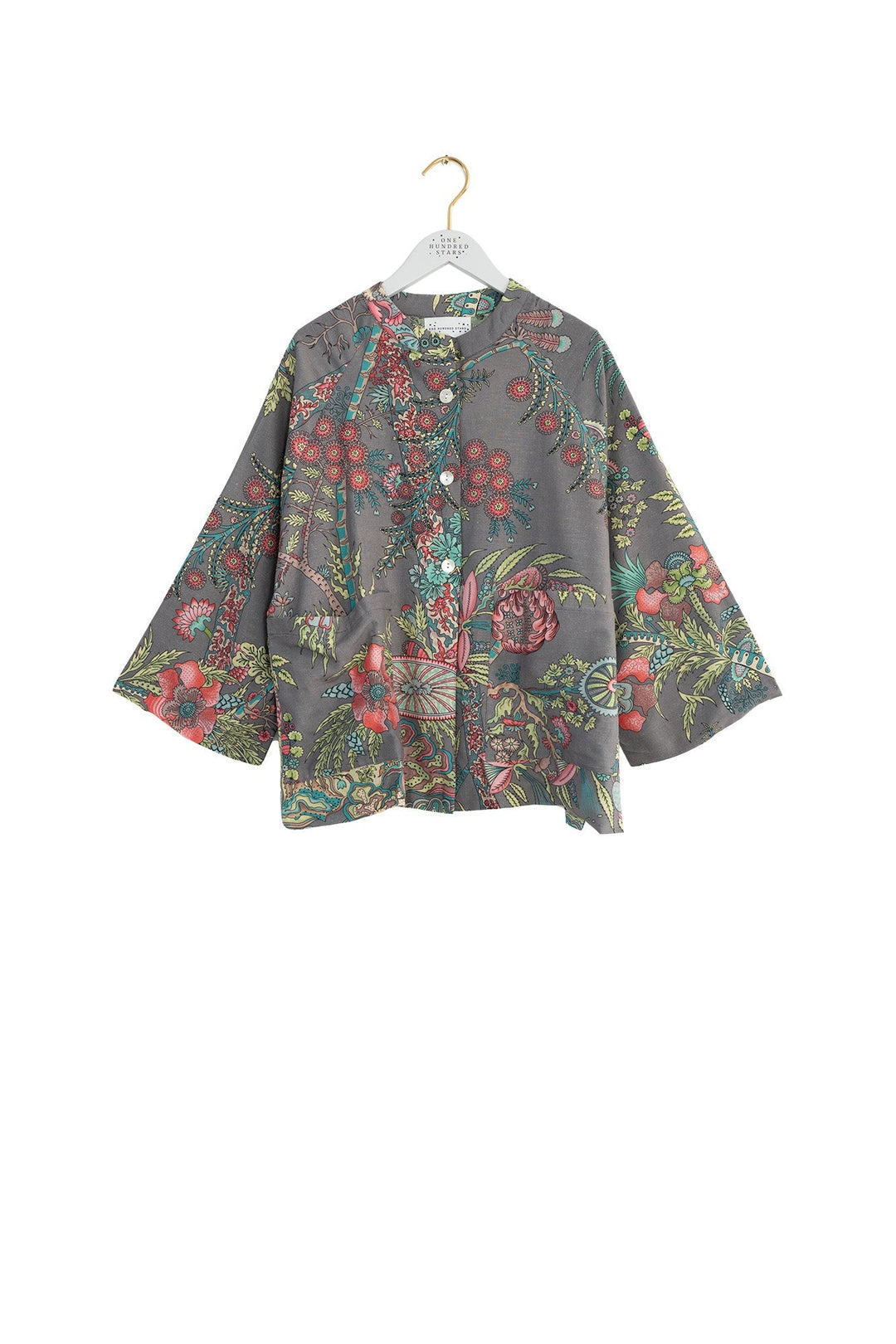 Boho Garden Grey Summer Jacket - One Hundred Stars