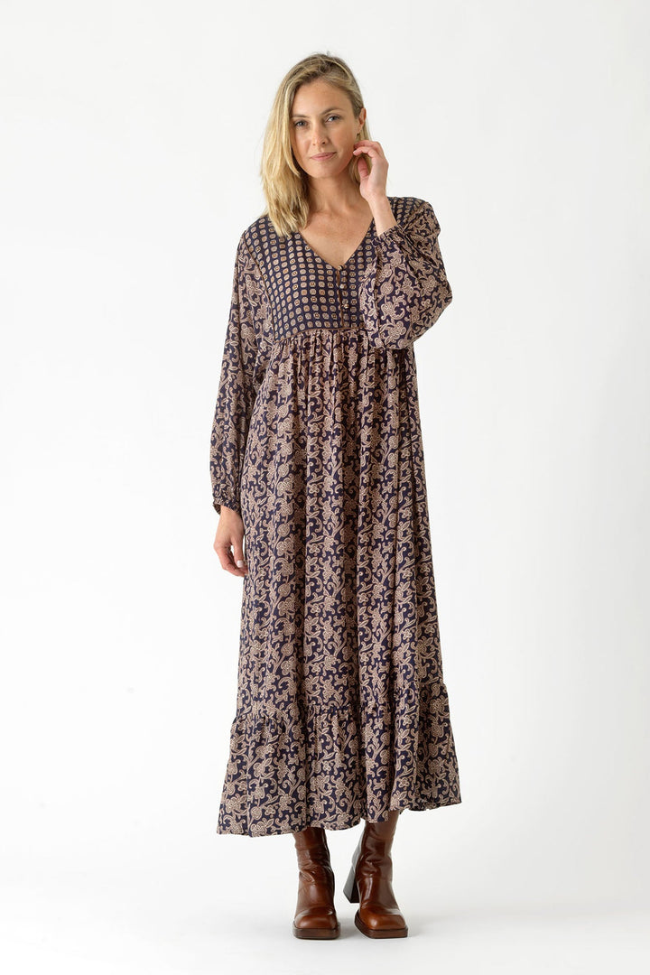 Floral Paisley Blue Boho Dress - One Hundred Stars