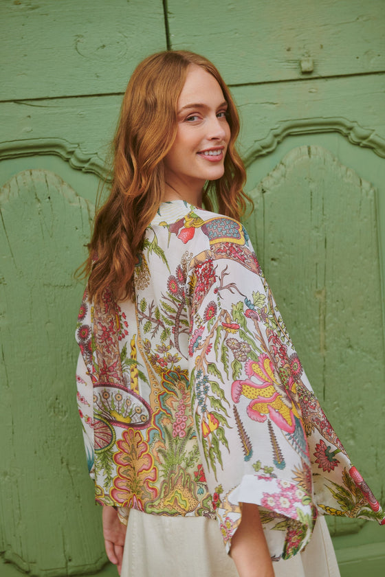 Boho Garden Ecru Kimono
