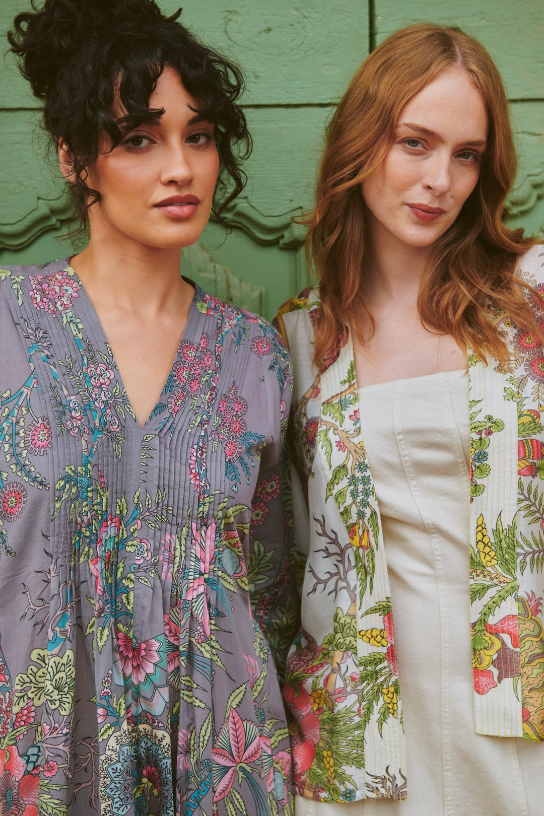 Boho Garden Grey Pinch Pleat Dress - One Hundred Stars