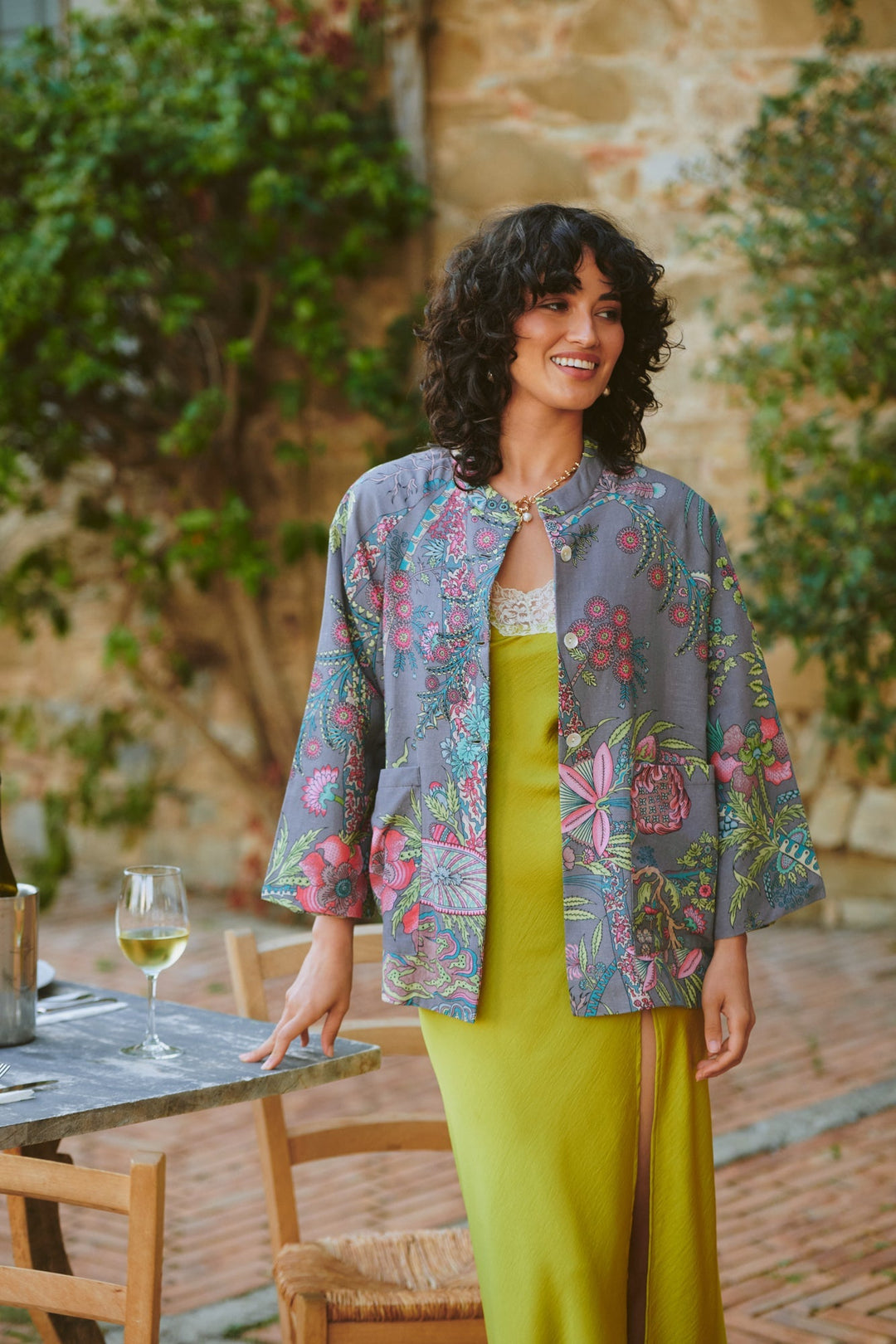 Boho Garden Grey Summer Jacket - One Hundred Stars